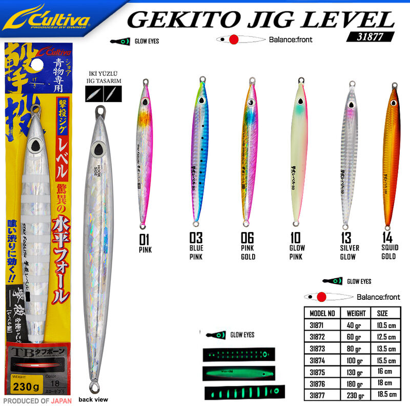 Cultiva 31877 Gekito Jig Level 230g 18.5cm